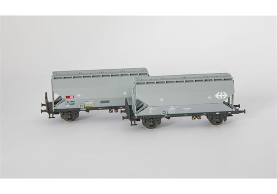 AareValleyModelsAG 1617-100 Getreidewagen-Set 2-tlg Tgpps grau SBB, Spur N