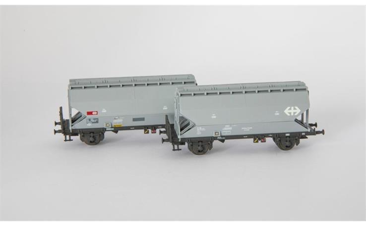 AareValleyModelsAG 1617-100 Getreidewagen-Set 2-tlg Tgpps grau SBB, Spur N