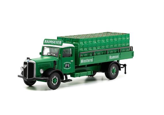 ACE 002372 Saurer S4C Pritsche Ramseier Apfelsaft 1/87