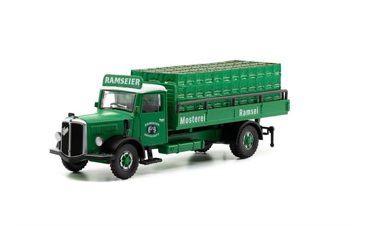 ACE 002372 Saurer S4C Pritsche Ramseier Apfelsaft 1/87
