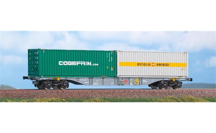 Acme 40406 Containertragwagen Cogefrin/Bertschi Bauart Sgnns 60, ERMEWA, H0