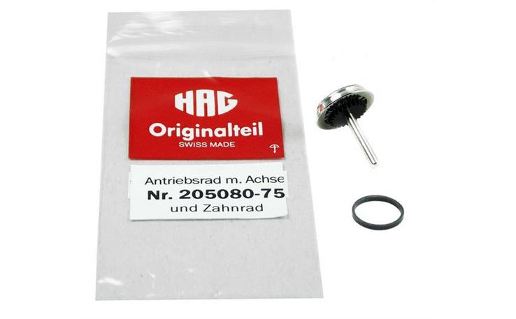 Antirebsrad mit Achse und Zahnrad