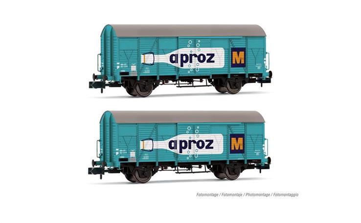 Arnold HN6683 Gedeckte Güterwagenset 2-tlg Aproz SBB, Spur N