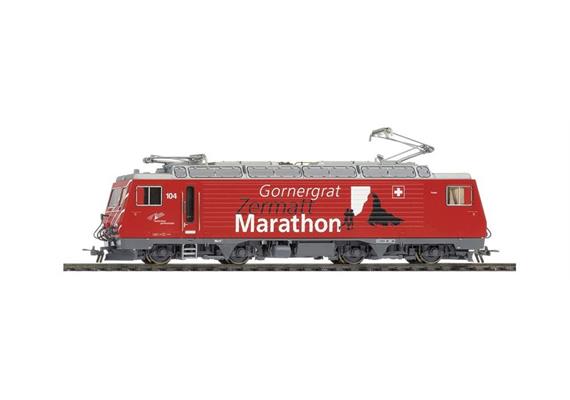 Bemo 1262294 MGB HGe 4/4 104 "Gornergrat Zermatt Marathon" Zahnradlokomotive, H0m