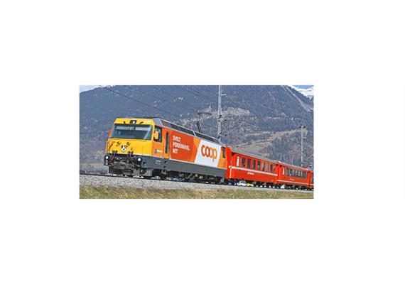 Bemo 1359181 RhB Ge 4/4 III 641 Werbelok "Coop", H0m Digital Sound
