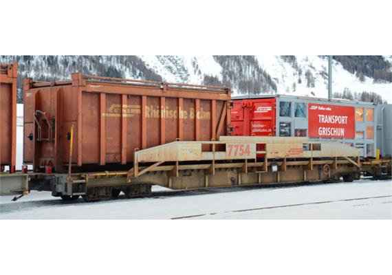 Bemo 2290122 RhB Sl 7762 ACTS-Tragwagen, RhB & Bünder Güterbahn (Hafen), H0m