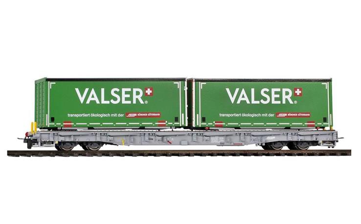 Bemo 2291174 RhB R-w 8384 Tragwagen mit Container "Valser", H0m