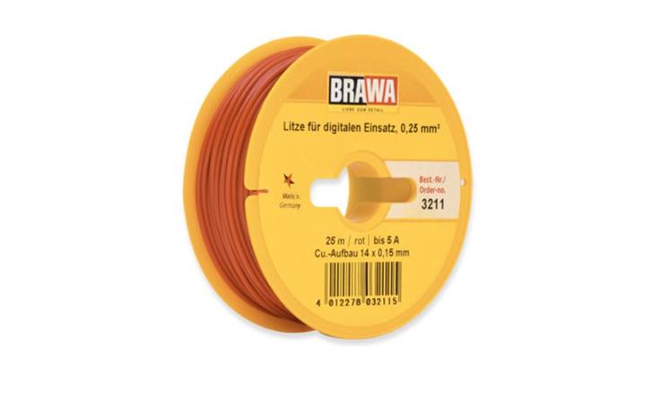 Brawa 3211 Einzelader 0,25 mm², 25 m Spule, rot