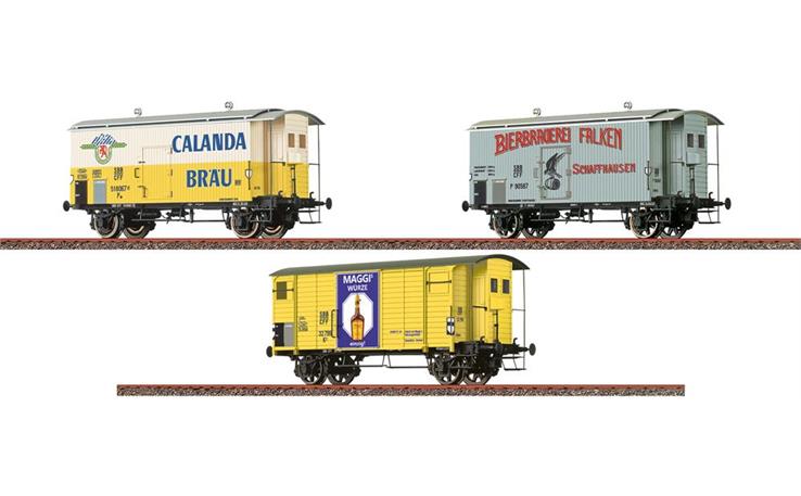 Brawa 50702 Güterwagen-Set 3-tlg K2 Schweizer-Marken SBB, H0