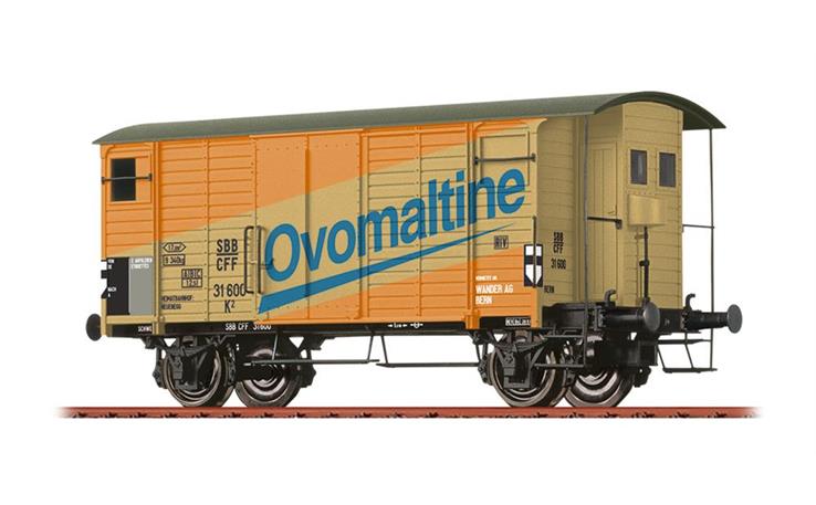 Brawa 50992 Gedeckter Güterwagen K2 "Ovomaltine" SBB, H0