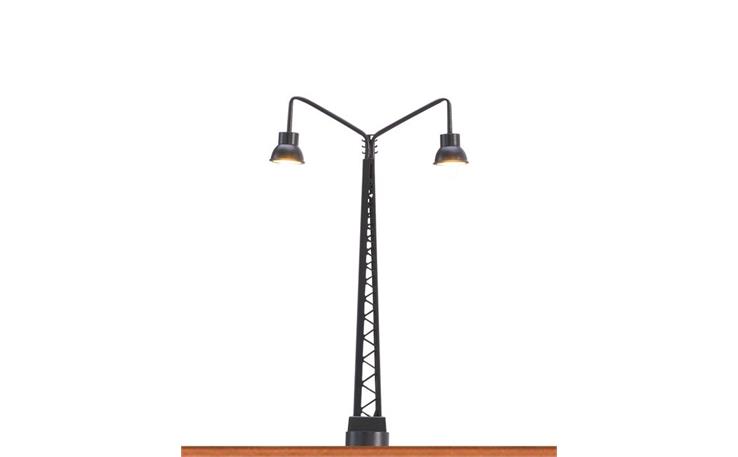 Brawa 83011 Gittermastbogenleuchte, 2-fach, Stecksockel mit LED, Spur N