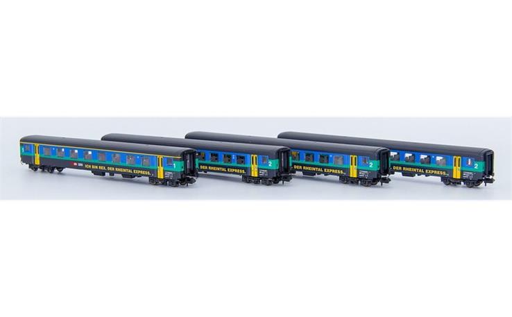 Brawa/AVM 1700-100 Personenwagen-Set 4-tlg REX Rheintalexpress SBB, Spur N