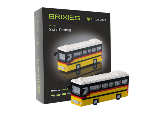 Brixies 200161 Schweizer Postauto, Schwierigkeitsgrad Level 3, 339 Bausteine