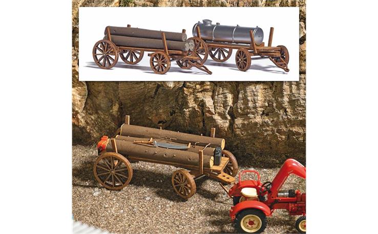 Busch 01386 2 Holzwagen, H0