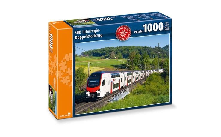 Carta Media 07925 SBB Interregio-Doppelstockzug, 1000 Teile Puzzle