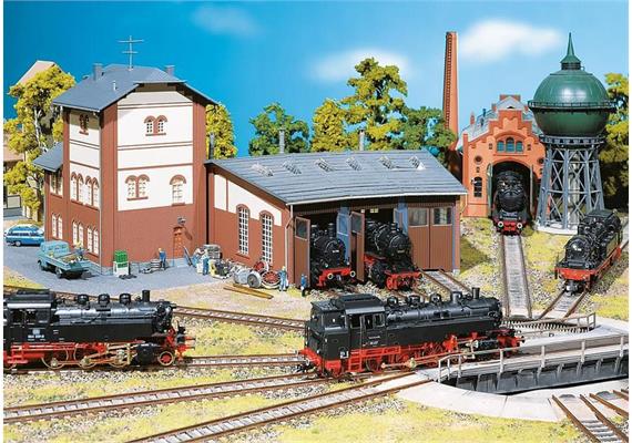 Faller 120176 Ringlokschuppen, 3-ständig, H0