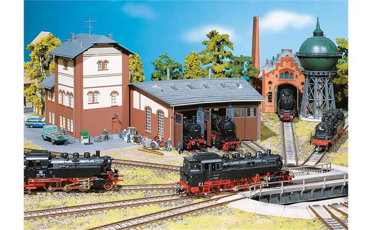 Faller 120176 Ringlokschuppen, 3-ständig, H0