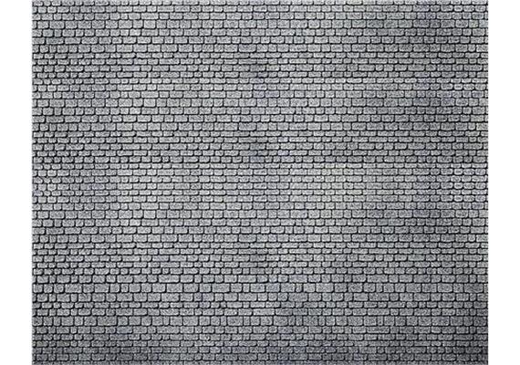 Faller 170805 Dekorplatte, Läufermauerwerk-Quader, grau