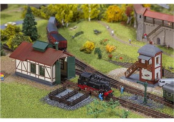 Faller 222108 Set Nebenbahnlokschuppen mit Blockstelle
