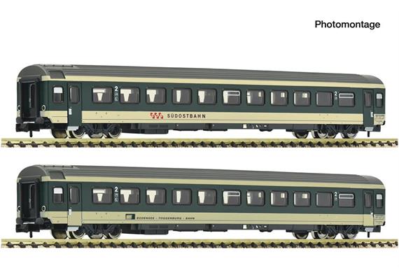 Fleischmann 6260095 Reisezugwagen-Set 2-tlg "Voralpen-Express" SOB/BT, Spur N