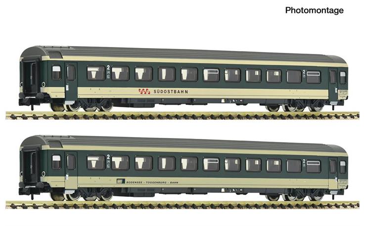 Fleischmann 6260095 Reisezugwagen-Set 2-tlg "Voralpen-Express" SOB/BT, Spur N