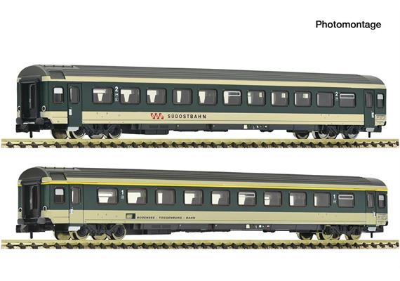 Fleischmann 6260096 Reisezugwagen-Set 2-tlg "Voralpen-Express" SOB/BT, Spur N