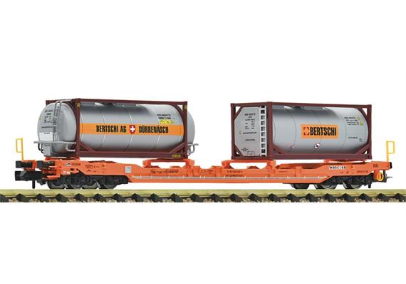 Fleischmann 6660136 Taschenwagen T5 TX Wascosa + Bertschi Container, Spur N