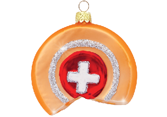 Glas Ornament Schweizer Käse