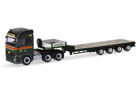 Herpa 318853 Volvo FH GL 2020 Semitieflade-Sattelzug "Emil Egger" (St. Gallen) 1/87
