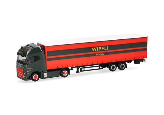 Herpa 319171 Volvo FH GL XL Electric Gardinenplanen-Sattelzug "Wipfli" (CH) 1/87