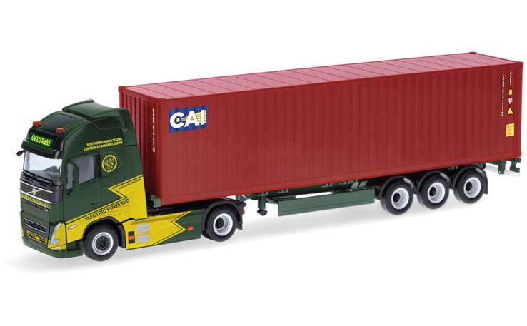 Herpa 319256 Volvo FH GL XL Electric 40ft Container-Sattelzug "Ancotrans/CAI" 1/87
