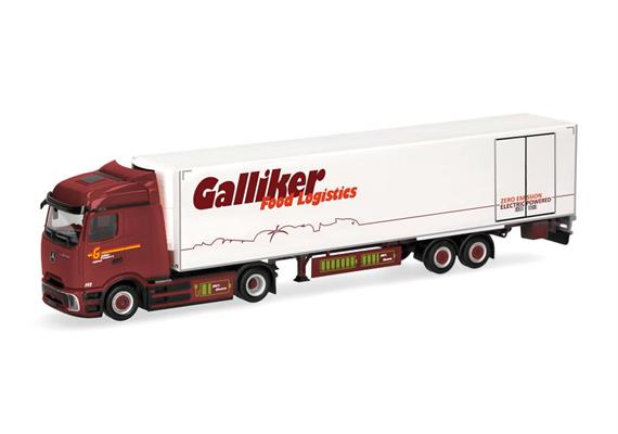 Herpa 321952 Mercedes-Benz eActros 600 Bigspace Kühlkoffer-Sattelzug "Galliker" (CH) 1/87