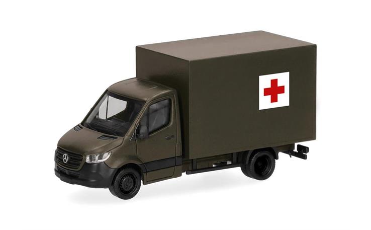 Herpa 700979 Mercedes-Benz Sprinter '18 mit Kofferaufbau "Schweizer Armee/Rotes (CH) 1/87