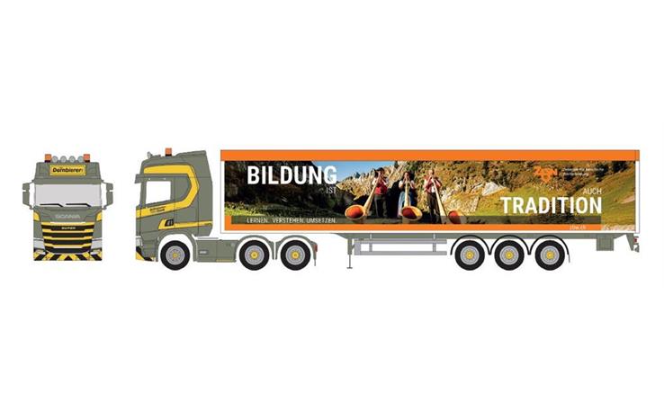 Herpa 925396 Scania CR 20 Hochdach Schubboden-Sattelzug "Dornbierer" (CH) 1/87