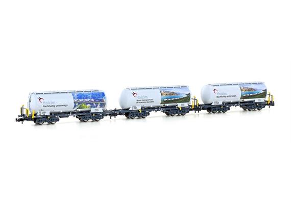 Hobbytrain H23493 Zementsilowagen-Set Uacs 3-tlg Nachhaltig unterwegs HOLCIM, Spur N