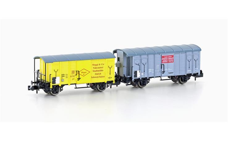 Hobbytrain H24255 Gedeckte Güterwagen-Set K2/K3 braun SBB, Spur N