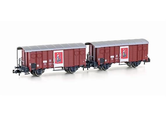 Hobbytrain H24257 Gedeckte Güterwagen Set 2-tlg K3 Zirkus Knie SBB, Spur N