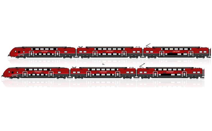 Jägerndorfer 46102 Triebzug Stadler KISS 4706 ÖBB RAILJET 6-tlg, H0 DC Digital Sound