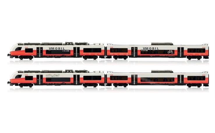Jägerndorfer 49802 E-Triebzug Cityjet VMOBIL SBAHN 4-tlg ÖBB , H0 DC Digital Sound