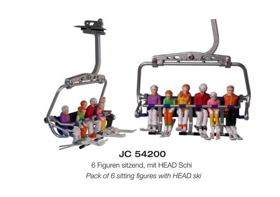 Jägerndorfer 54200 6 Figuren sitzend mit Head Ski