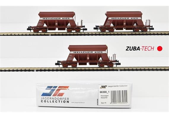 Jägerndorfer 66300_1 Kieswagen-Set 3-tlg "Weiacher Kies" SBB, Spur N
