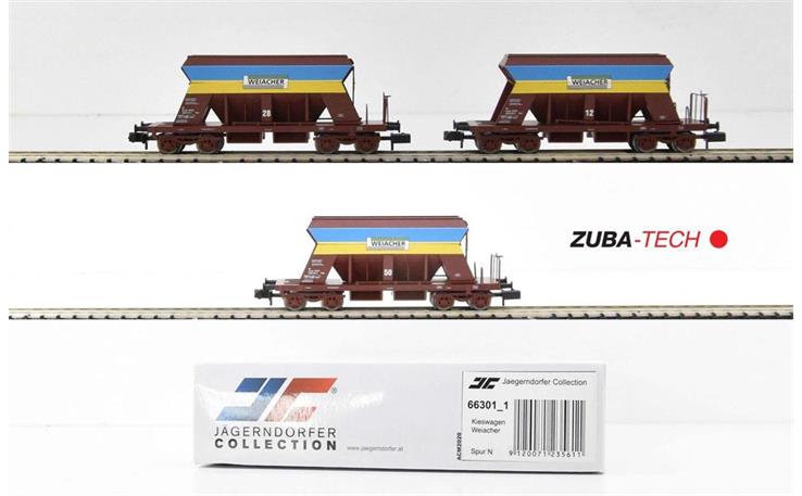 Jägerndorfer 66301_1 Kieswagen-Set 3-tlg "Weiacher" SBB, Spur N