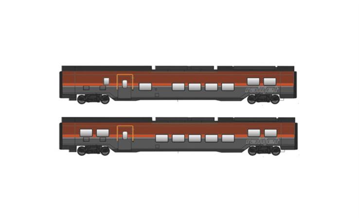 Jägerndorfer 72200 2-tlg. Railjet 2 - Garnitur "DANI" der ÖBB, H0 DC