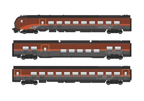 Jägerndorfer 72302 3-tlg. Railjet 2 - Garnitur "DANI" der ÖBB, H0 DC Digital Sound / Set 1