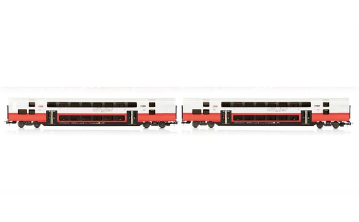 Jägerndorfer 76250 Doppelstockwagenset CityJet 2-tlg ÖBB, H0 DC