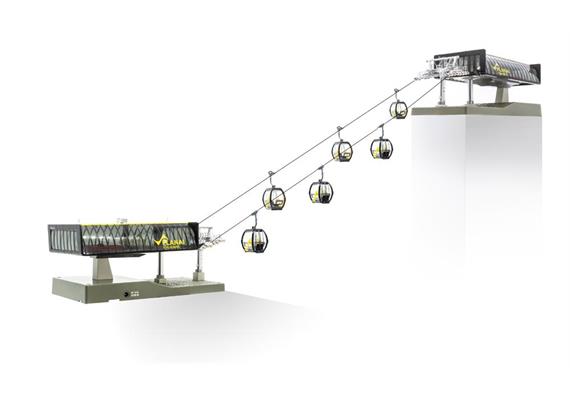 Jägerndorfer 82499 Seilbahn Set Planai mit 6 Omega V 10 Gondeln, H0 1/87