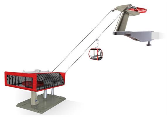 Jägerndorfer 84391 Einseilumlaufbahn Set, schwarz / rot 1/32