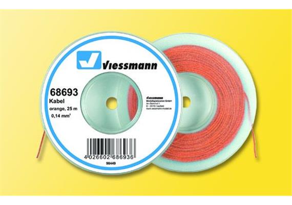 Kabel 25 m, 0,14 mm², orange