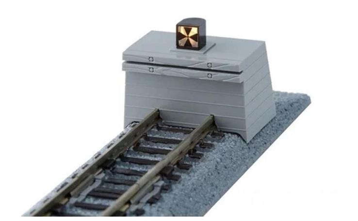 Kato 20-063 Prellbock beleuchtet, Beton mit Gleis, 66 mm