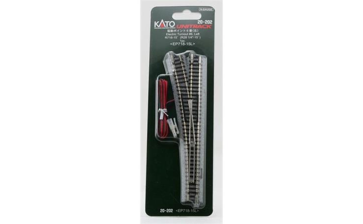 Kato 20-202 Elektrische Weiche links 15° R, 718 mm